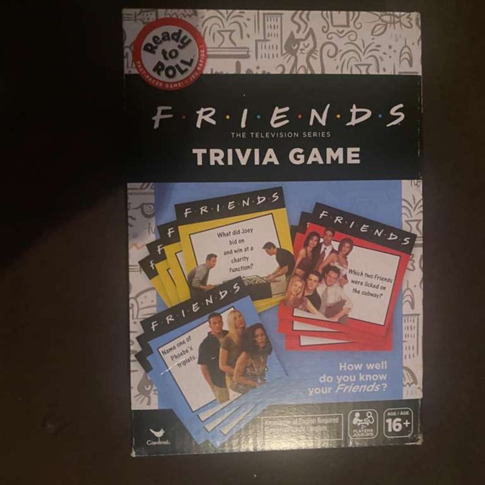 Friends Trivia Game - Multicolor w Bonus Friends Hat NWT